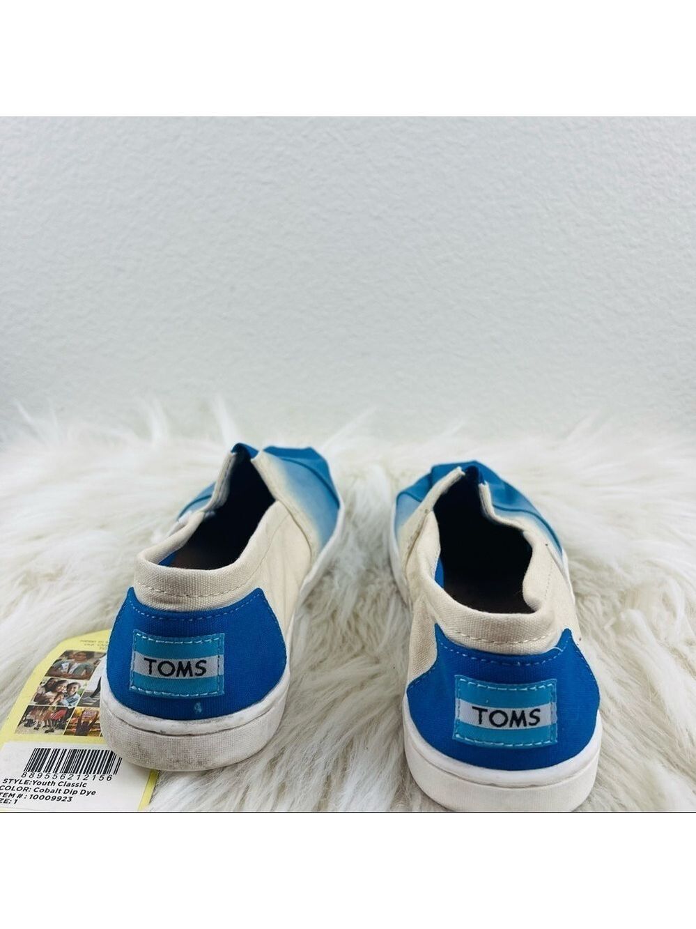 Youth Toms Classic Cobolt Dip Dye Slip On Shoes Size 1 US! - Picture 8 of 10